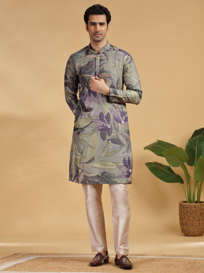 Olive Embroidered Kurta Pajama | TULA