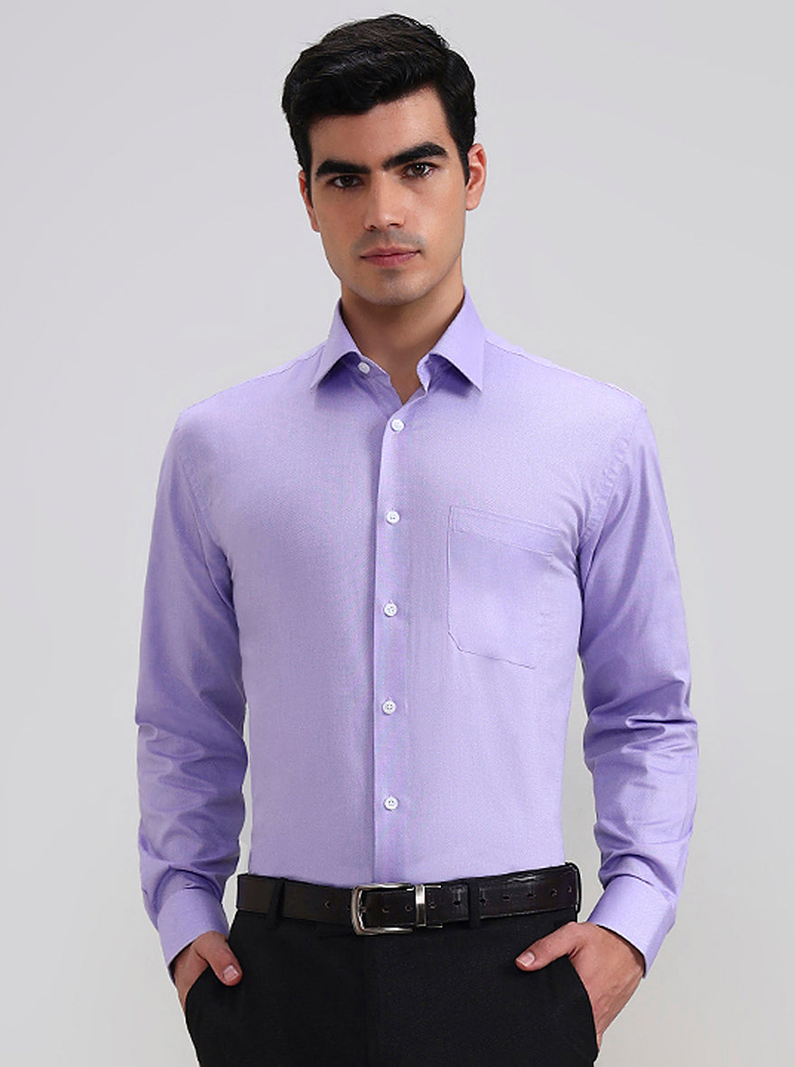Purple Solid Regular Fit Formal Shirt | JadeBlue