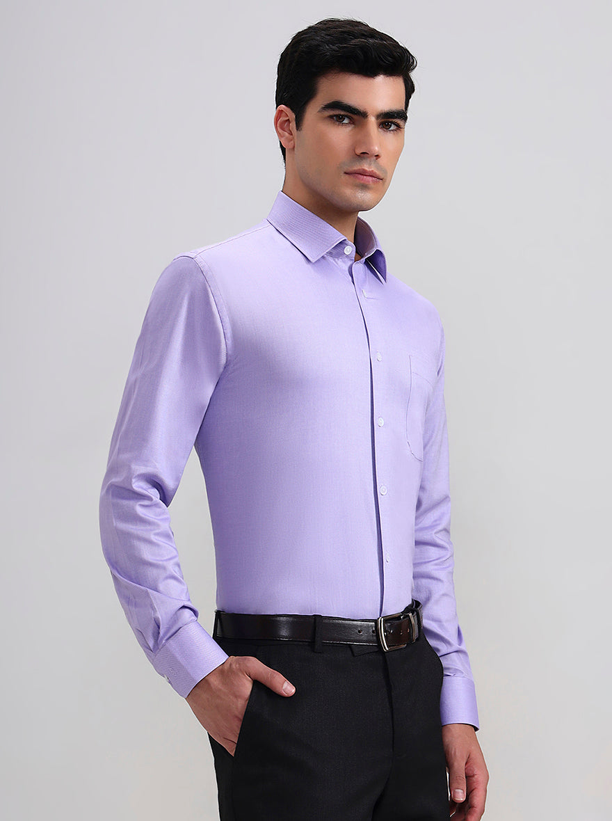 Purple Solid Regular Fit Formal Shirt | JadeBlue
