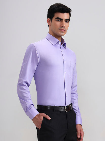 Purple Solid Regular Fit Formal Shirt | JadeBlue