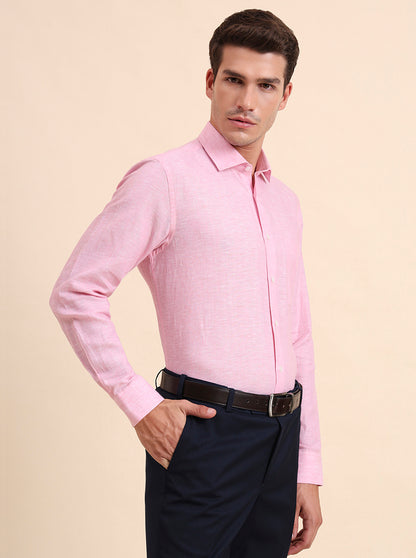 Light Pink Solid Regular Fit Formal Shirt | JadeBlue