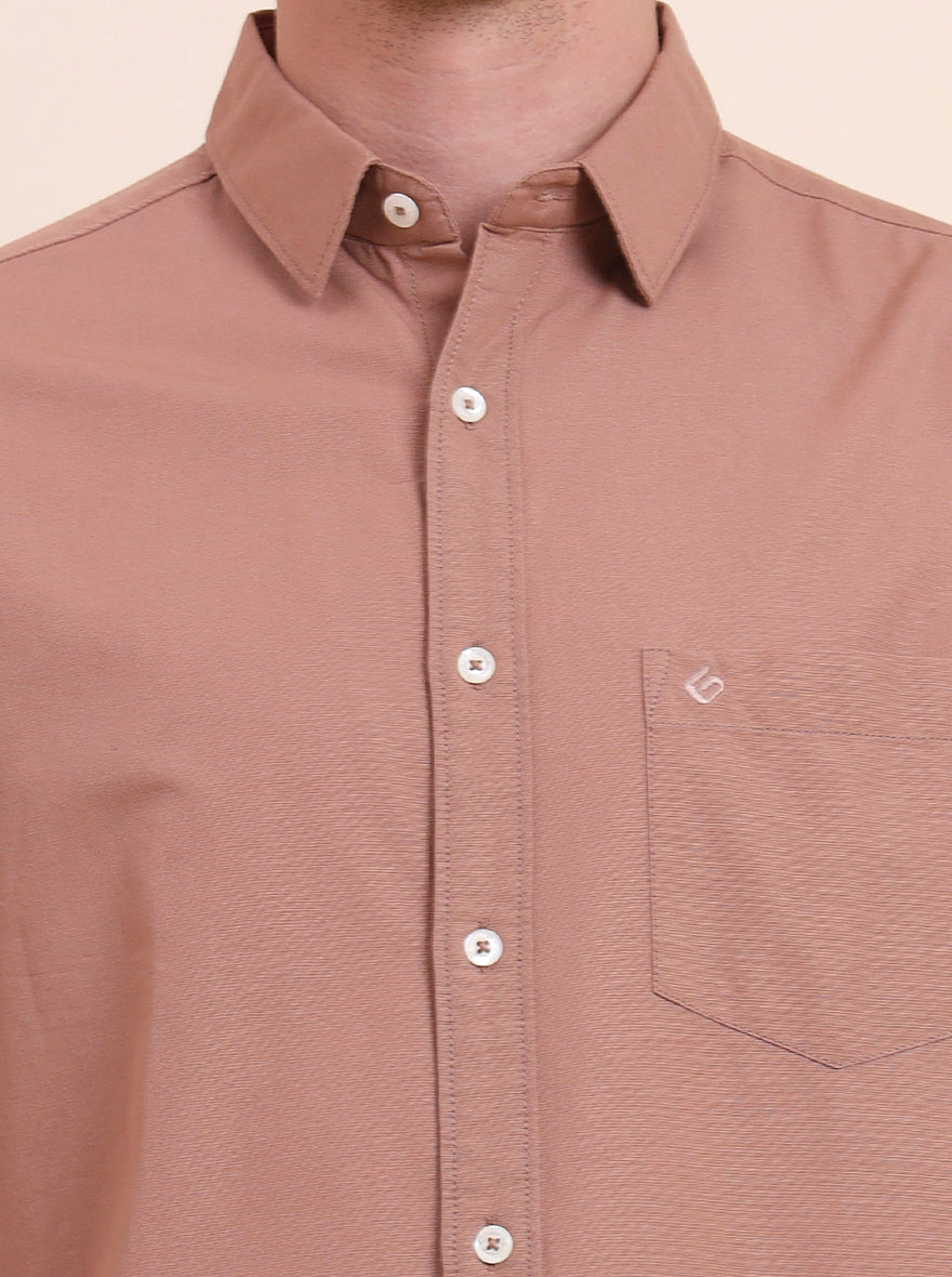 Chocolaty Solid Slim Fit Casual Shirt | Greenfibre