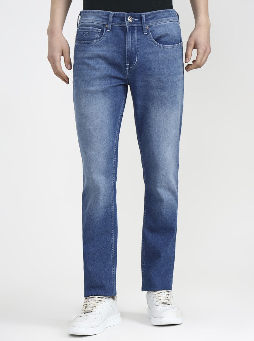 River Indigo Blue Solid Straight Fit Jeans | JadeBlue