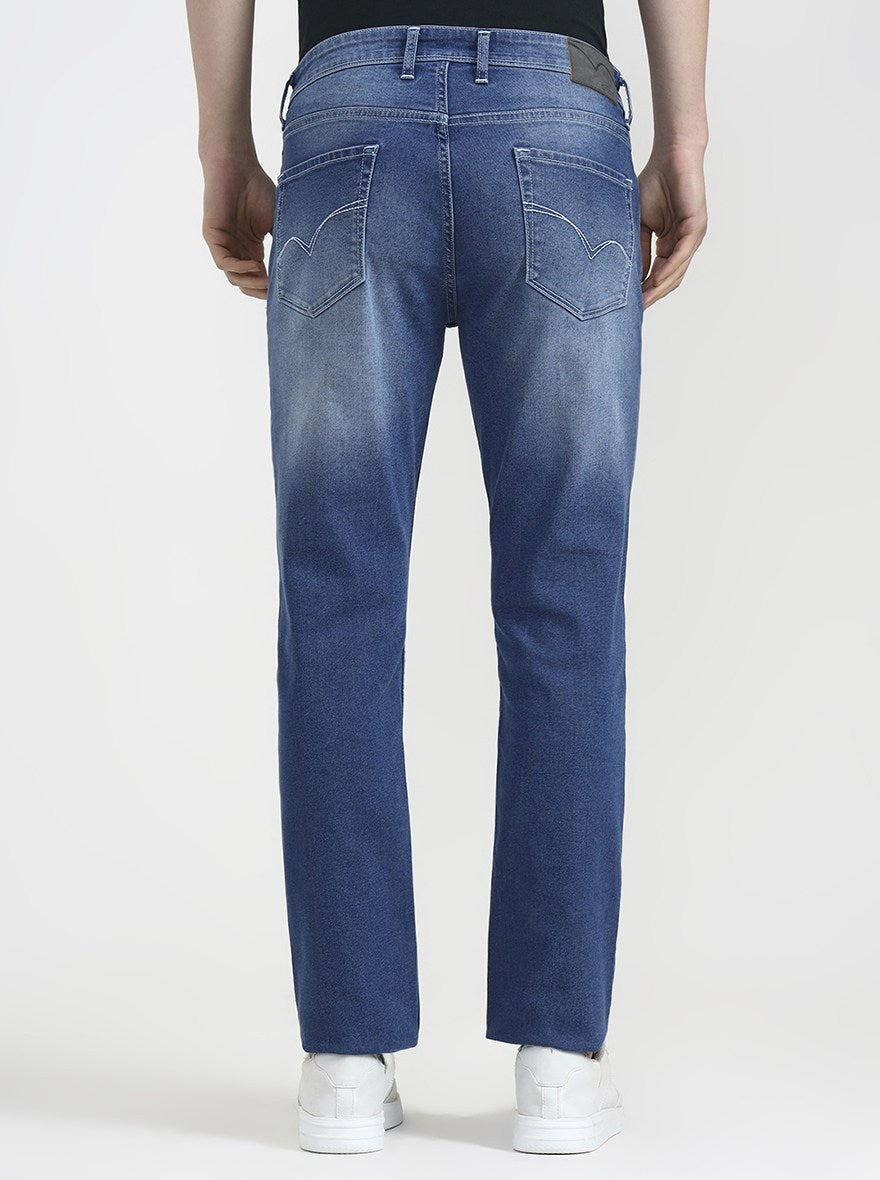 River Indigo Blue Solid Straight Fit Jeans | JadeBlue