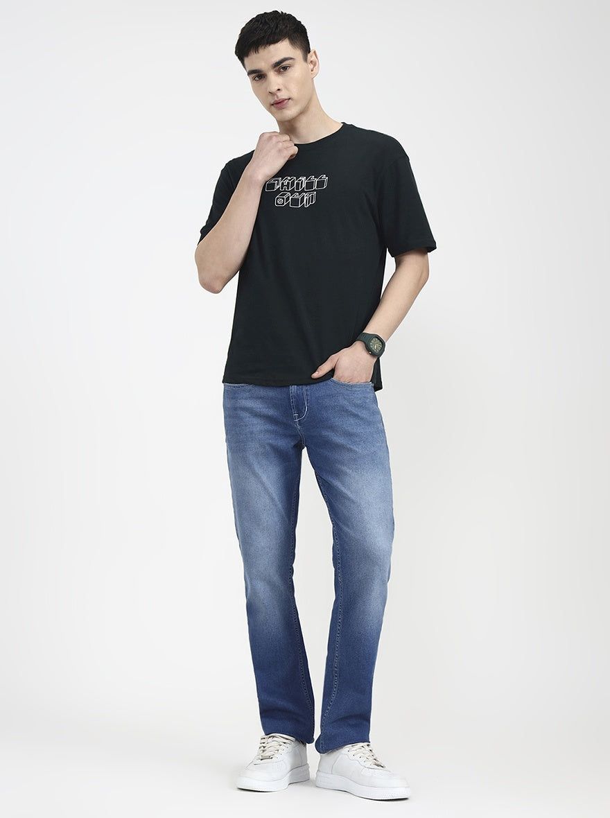 River Indigo Blue Solid Straight Fit Jeans | JadeBlue