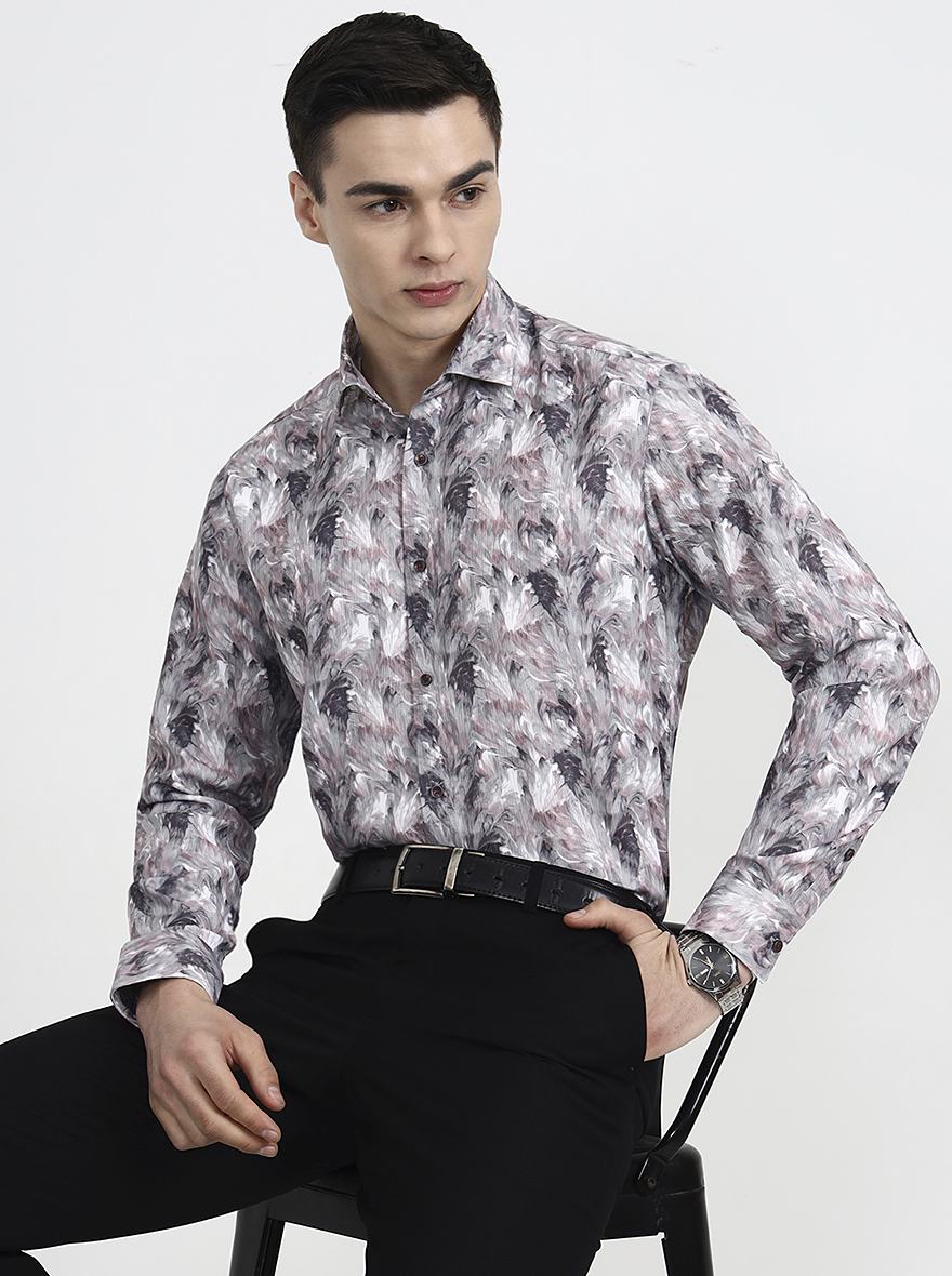 Multicolor Printed Slim Fit Party Wear Shirt | Greenfibre