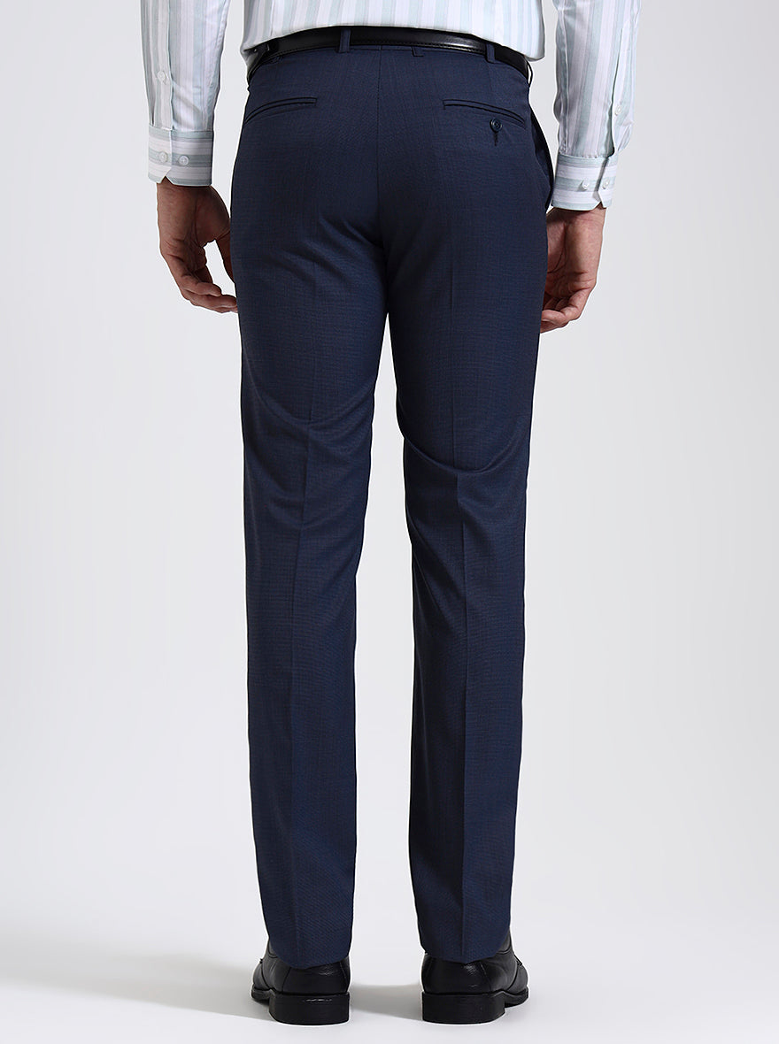 Royal Blue Solid Slim Fit Formal Trouser | JadeBlue Super Luxe