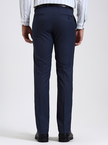 Royal Blue Solid Slim Fit Formal Trouser | JadeBlue Super Luxe