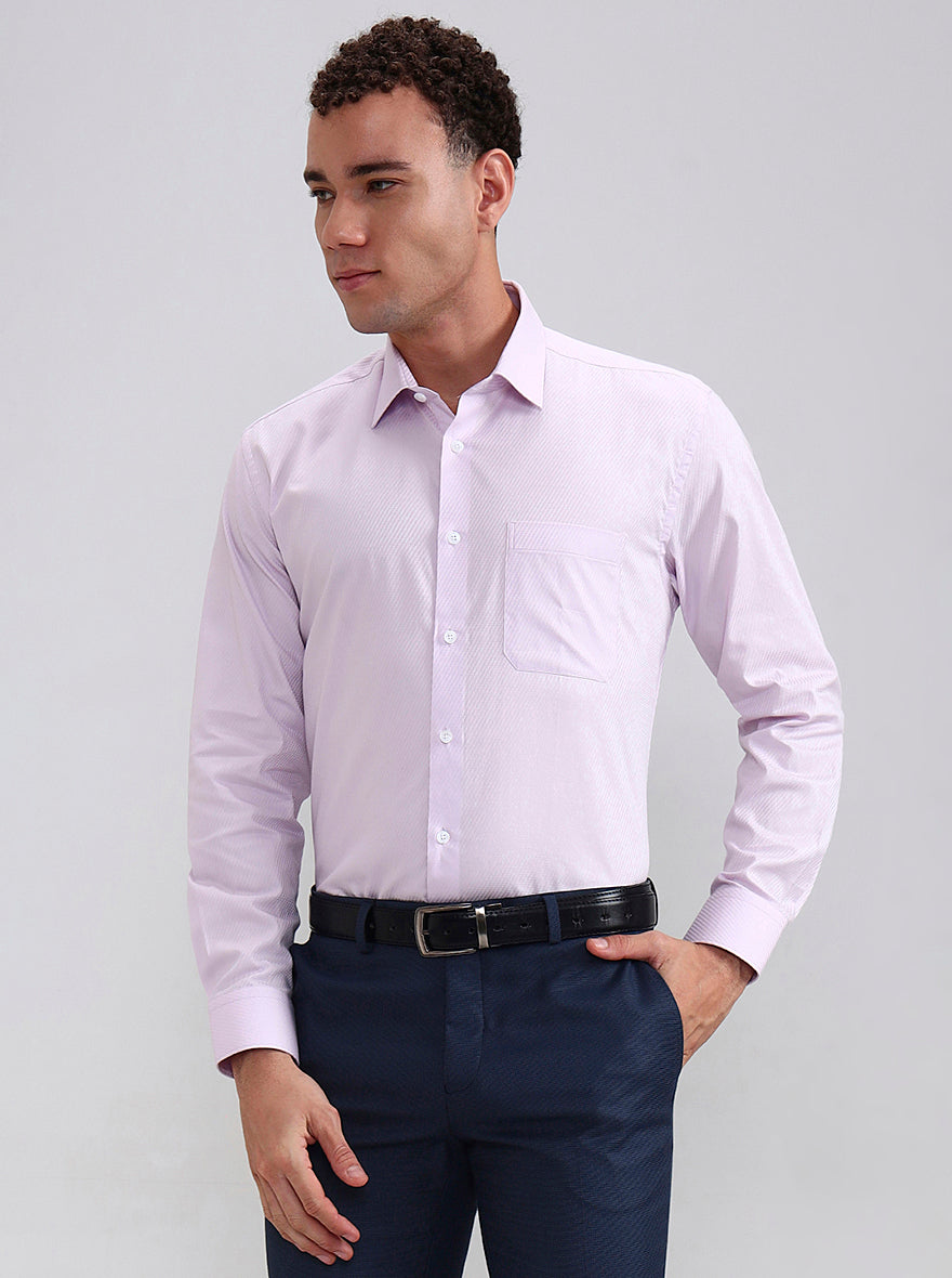 Pink Solid Regular Fit Formal Shirt | JadeBlue