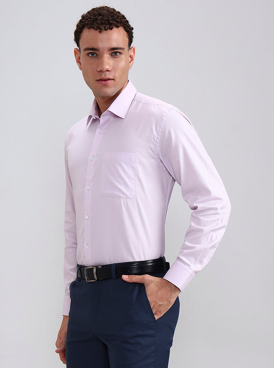 Pink Solid Regular Fit Formal Shirt | JadeBlue