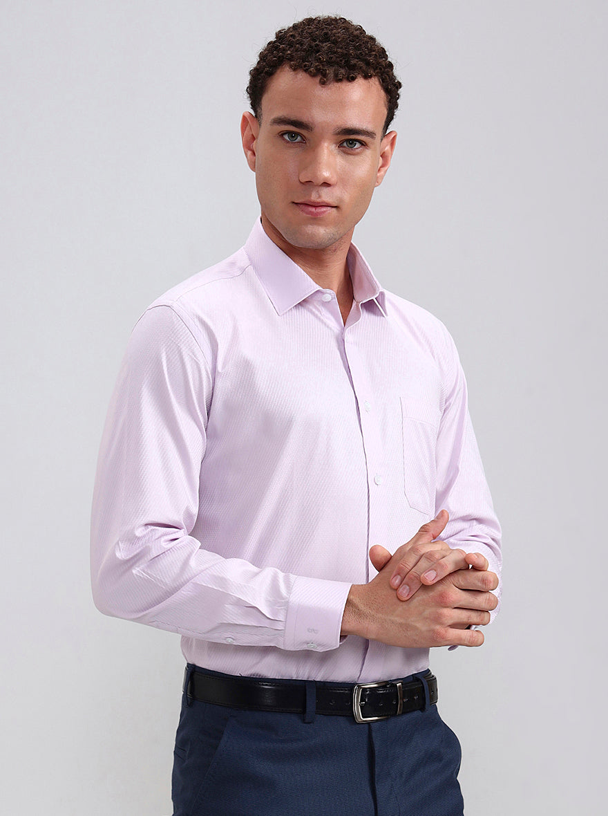 Pink Solid Regular Fit Formal Shirt | JadeBlue