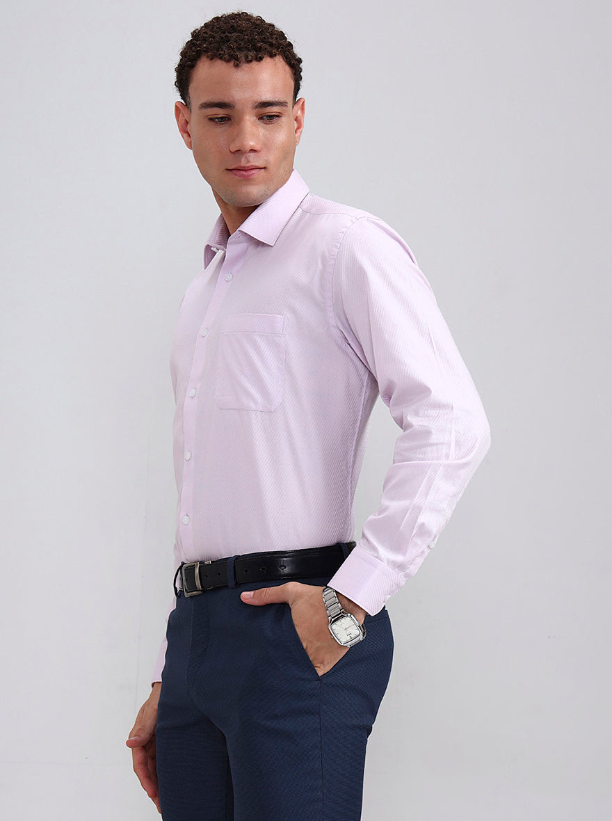 Pink Solid Regular Fit Formal Shirt | JadeBlue