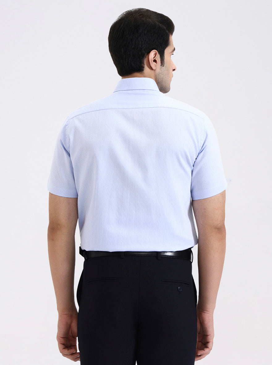 Blue Solid Regular Fit Formal Shirt | JadeBlue