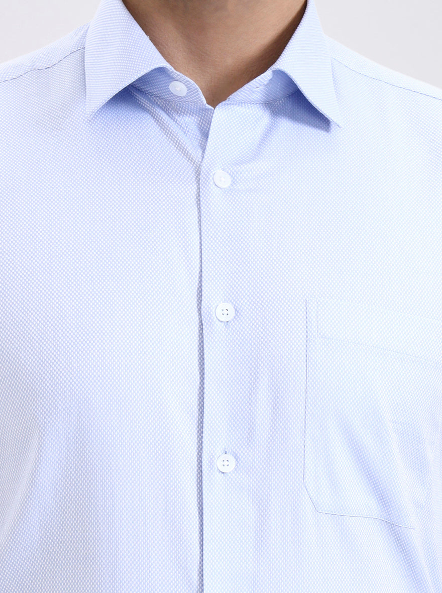 Blue Solid Regular Fit Formal Shirt | JadeBlue