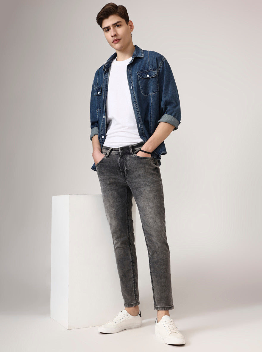 Light Grey Solid Rider Fit Jeans | JadeBlue