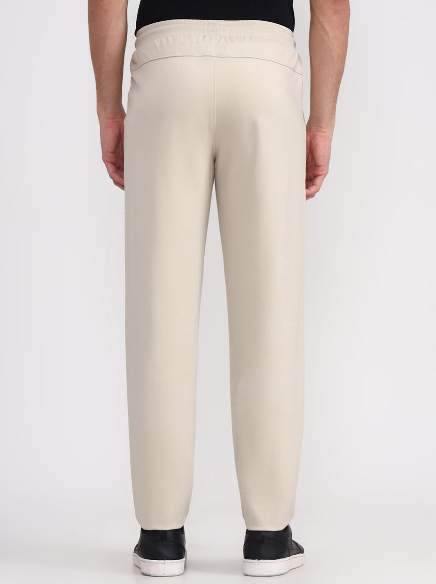 Beige Solid Slim Fit Track Pant | JadeBlue