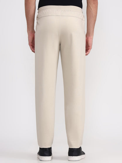 Beige Solid Slim Fit Track Pant | JadeBlue