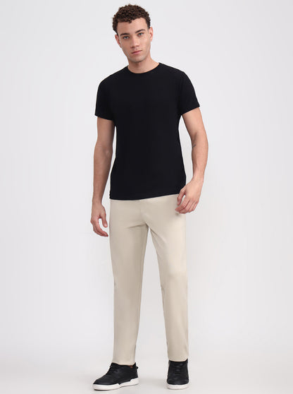 Beige Solid Slim Fit Track Pant | JadeBlue
