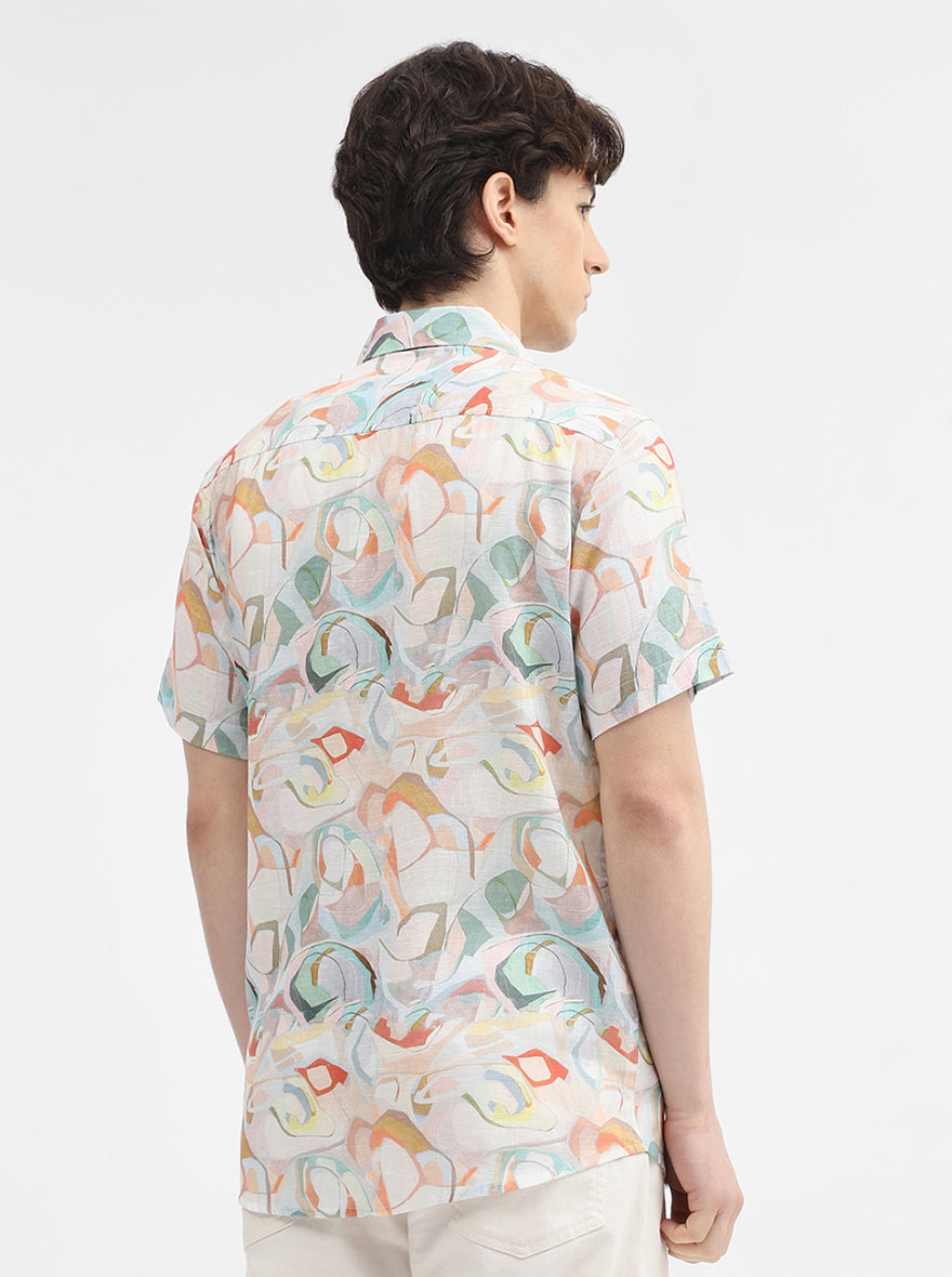 Multicolor Printed Slim Fit Casual Shirt | JadeBlue