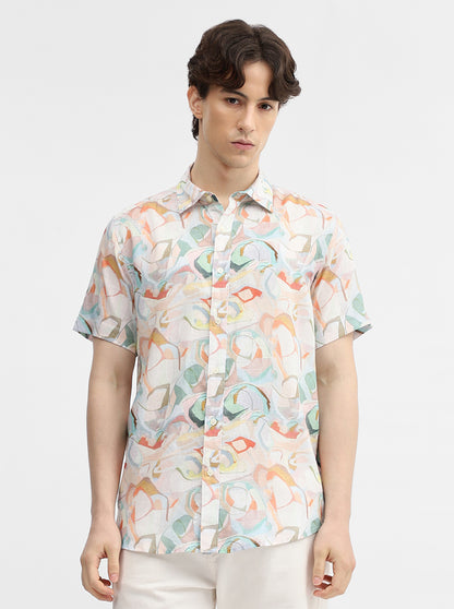 Multicolor Printed Slim Fit Casual Shirt | JadeBlue