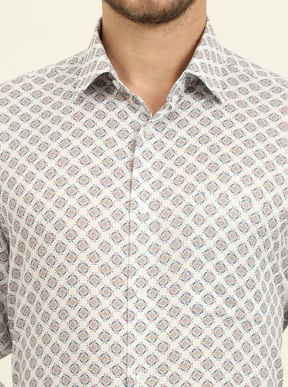 Multicolor Printed Regular Fit Formal Shirt | JadeBlue