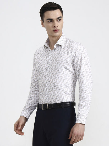 Fawn Printed Slim Fit Party Wear Shirt | Greenfibre