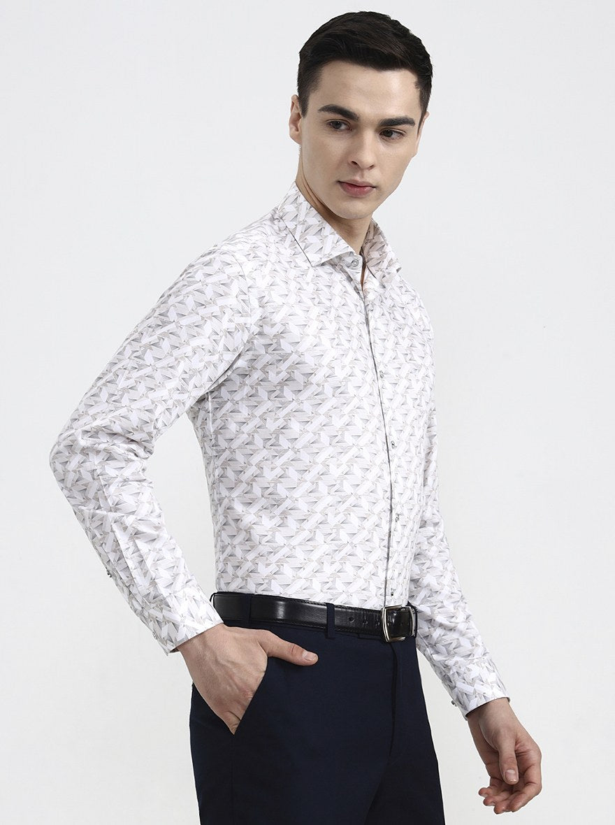 Fawn Printed Slim Fit Party Wear Shirt | Greenfibre