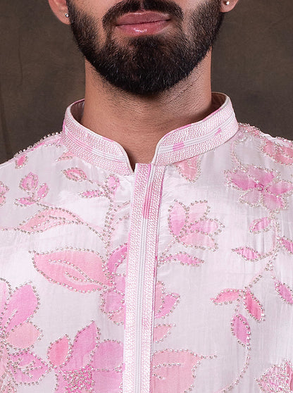 White & Pink Kurta Pajama | TULA