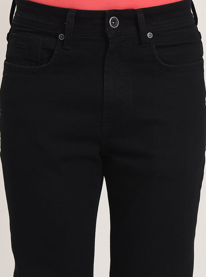 Jet Black Washed Straight Fit Jeans | JadeBlue