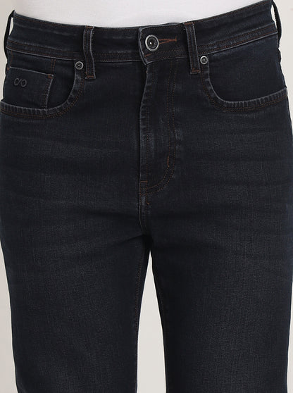 Dark Blue Washed Straight Fit Jeans | JadeBlue