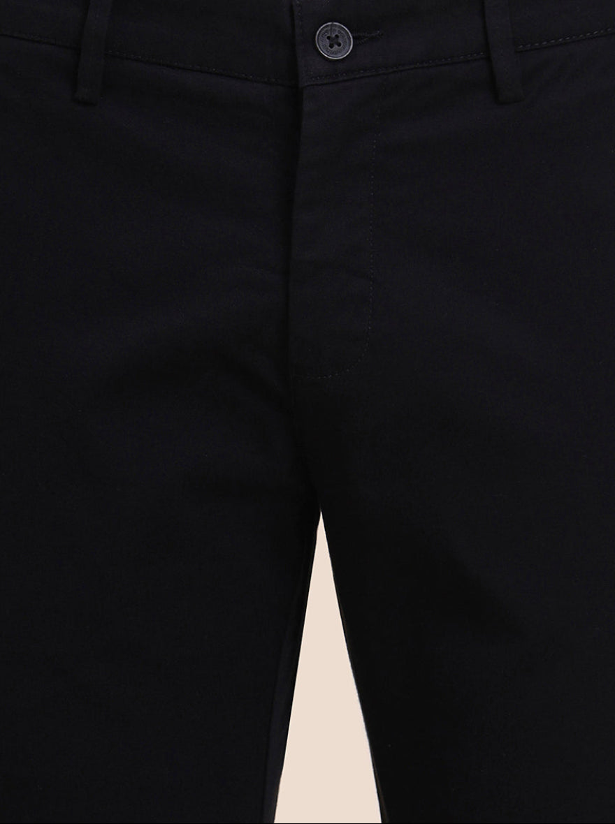 Black Printed Super Slim Fit Casual Trouser | Greenfibre