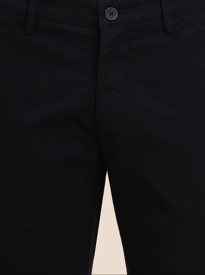 Black Printed Super Slim Fit Casual Trouser | Greenfibre