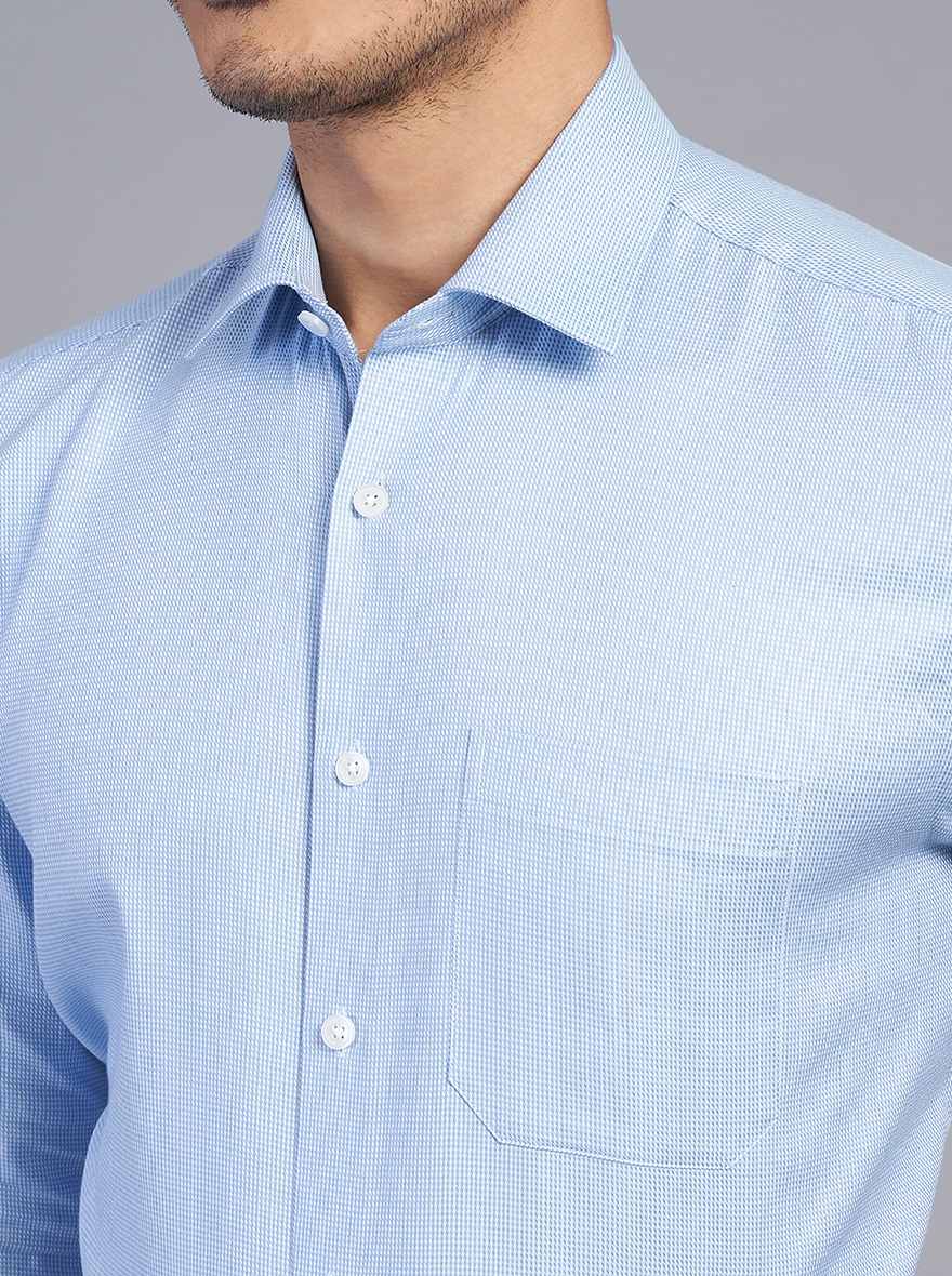Light Blue Solid Regular Fit Formal Shirt | JadeBlue