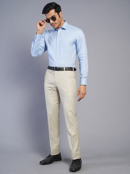 Light Blue Solid Regular Fit Formal Shirt | JadeBlue