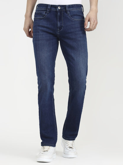 Dark Indigo Blue Solid Straight Fit Jeans | JadeBlue