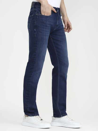 Dark Indigo Blue Solid Straight Fit Jeans | JadeBlue