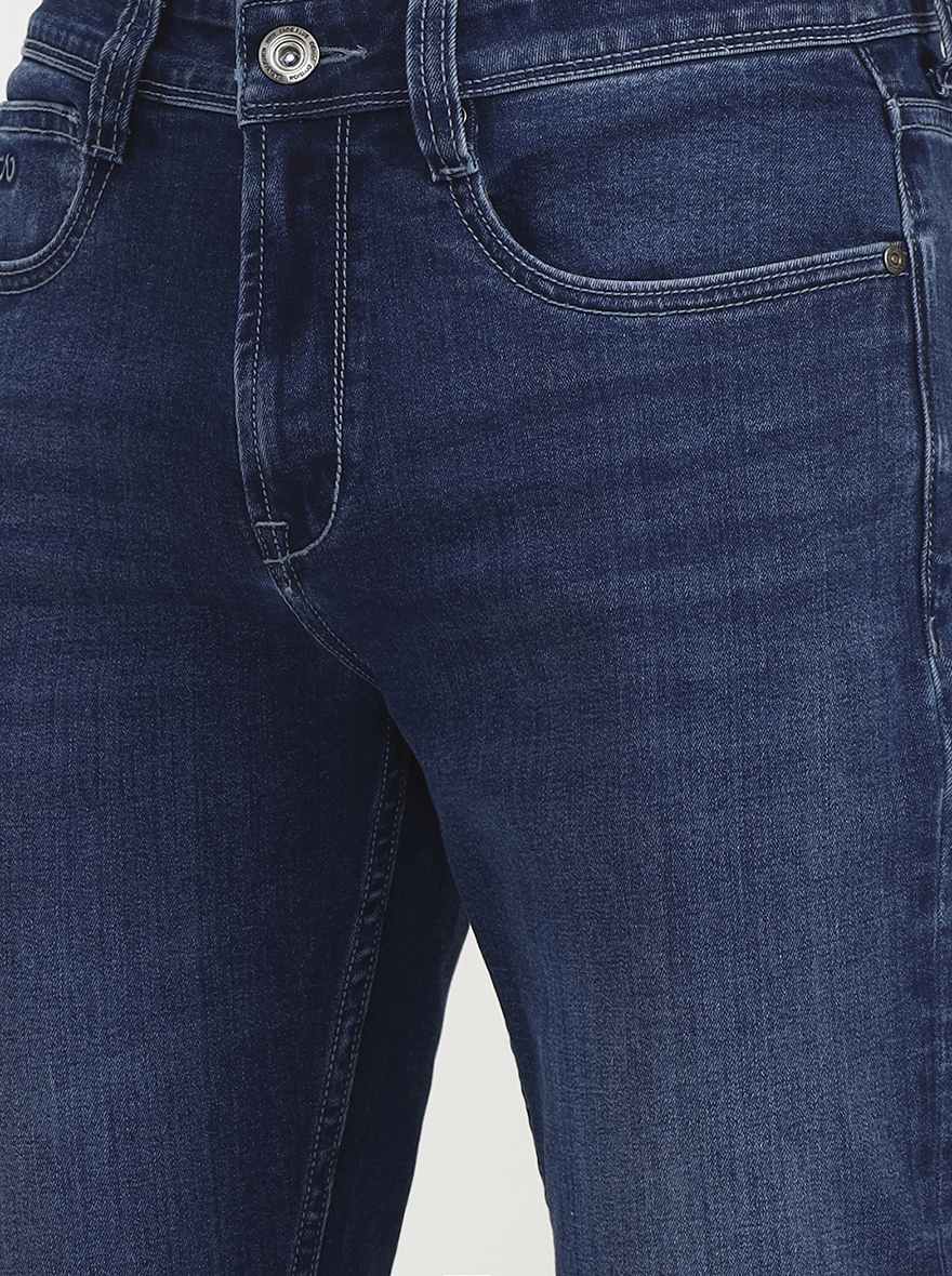 Dark Indigo Blue Solid Straight Fit Jeans | JadeBlue