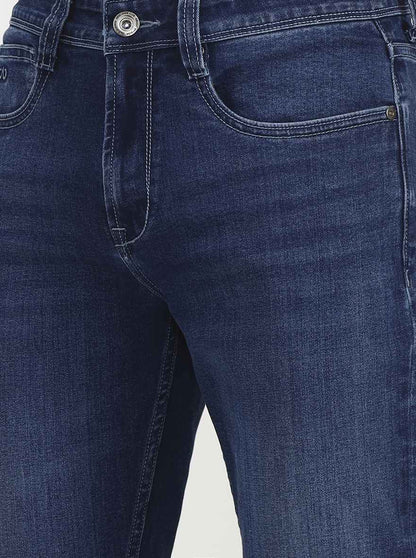 Dark Indigo Blue Solid Straight Fit Jeans | JadeBlue