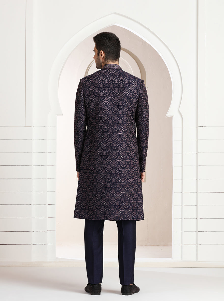 Purple Embroidered Indowestern | TULA