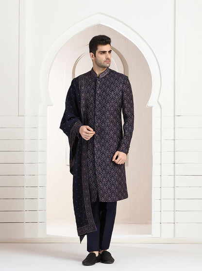 Purple Embroidered Indowestern | TULA