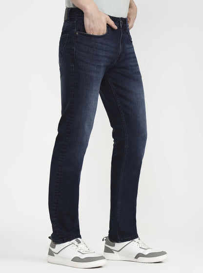 Deep Indigo Blue Solid Straight Fit Jeans | JadeBlue