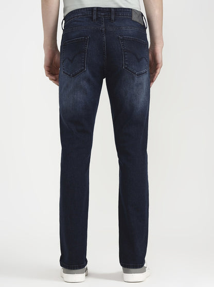 Deep Indigo Blue Solid Straight Fit Jeans | JadeBlue