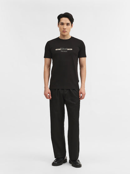 Black Printed Slim Fit T-Shirt | JadeBlue