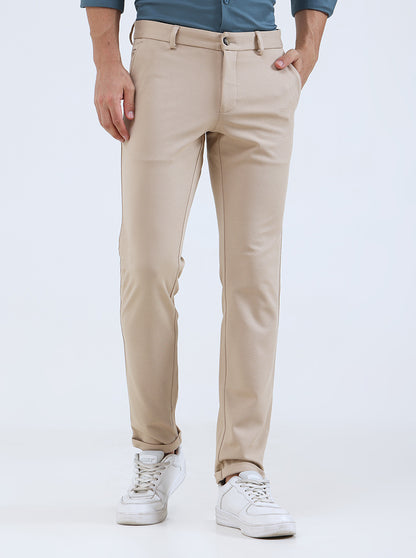 Fawn Solid Slim Fit Club Wear Trouser | Greenfibre
