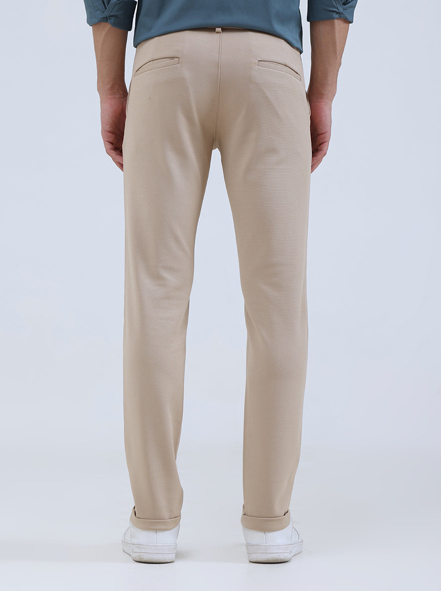 Fawn Solid Slim Fit Club Wear Trouser | Greenfibre