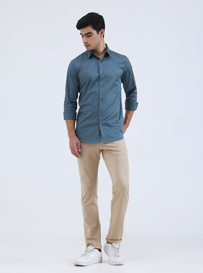 Fawn Solid Slim Fit Club Wear Trouser | Greenfibre