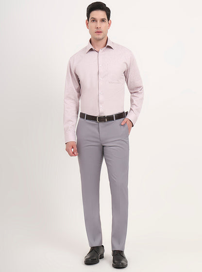 Dusty Pink Printed Regular Fit Formal Shirt | JadeBlue