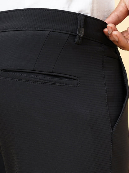 Black Solid Slim Fit Club Wear Trouser | JB Studio
