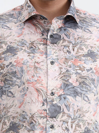 Multicolor Printed Slim Fit Party Wear Shirt | Greenfibre