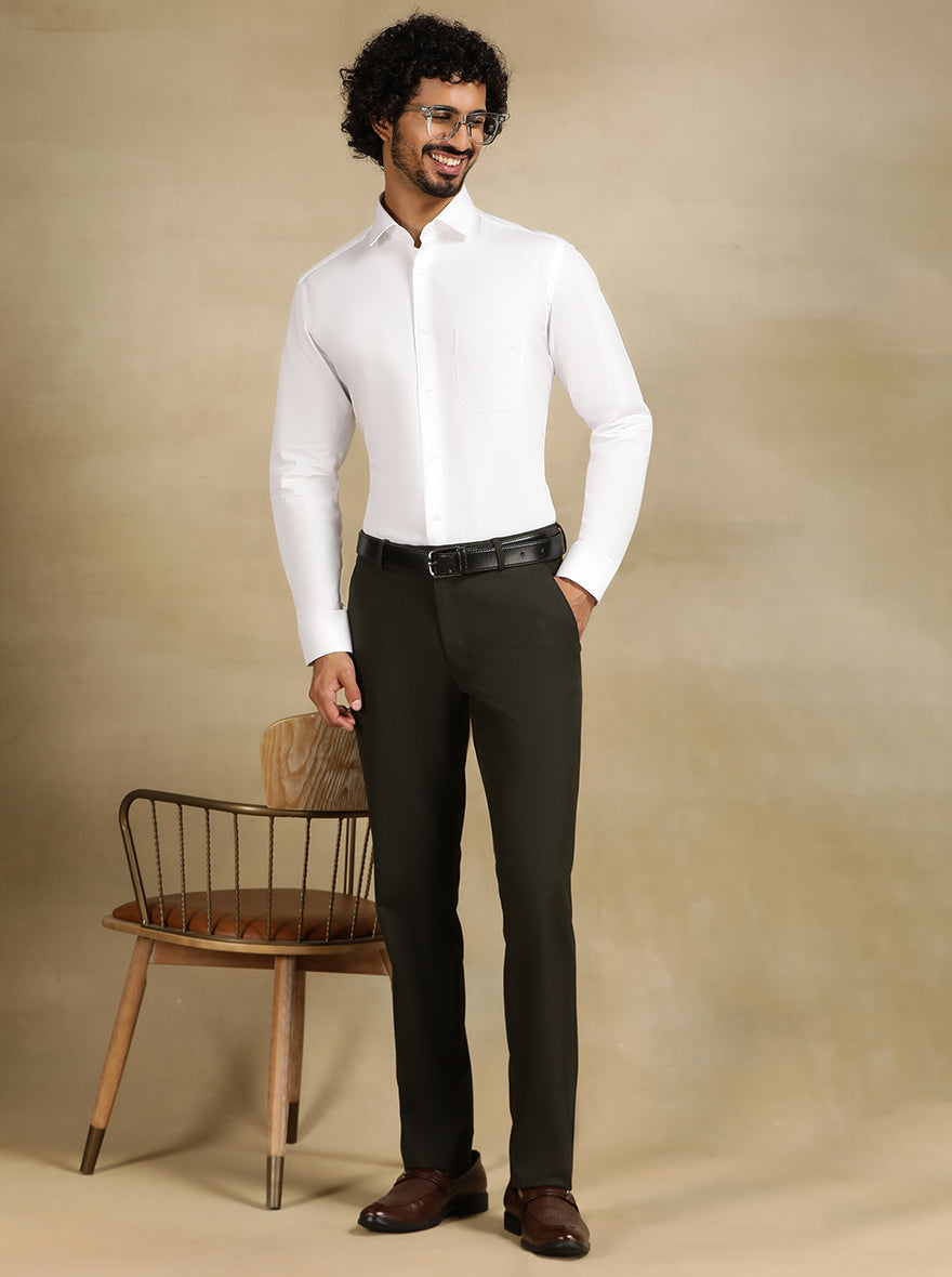 White Dobby Slim Fit Formal Shirt | Metal